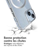imoshion Coque arrière transparente Pailletée avec MagSafe Apple iPhone 14 - Argent