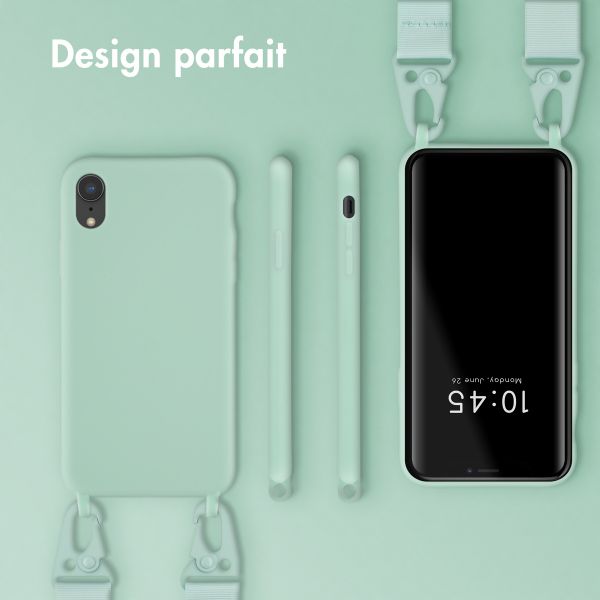 Selencia Coque silicone avec cordon amovible Apple iPhone Xr - Turquoise