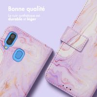 imoshion Étui de télephone portefeuille Design Samsung Galaxy A40 - Purple Marble
