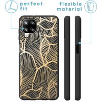 imoshion Coque Design Samsung Galaxy A12 - Feuilles / Noir