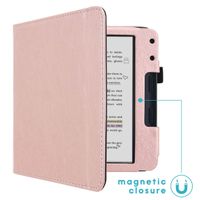imoshion Étui de liseuse portefeuille en cuir végan Kobo Libra Colour - Rose Doré