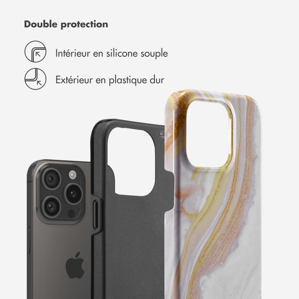 Selencia Coque arrière Vivid Apple iPhone 15 Pro - Chic Marble Gold