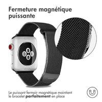 imoshion Bracelet magnétique milanais Apple Watch Series 1 - 11 / SE / Ultra (44/45/46/49 mm) - Taille S - Noir