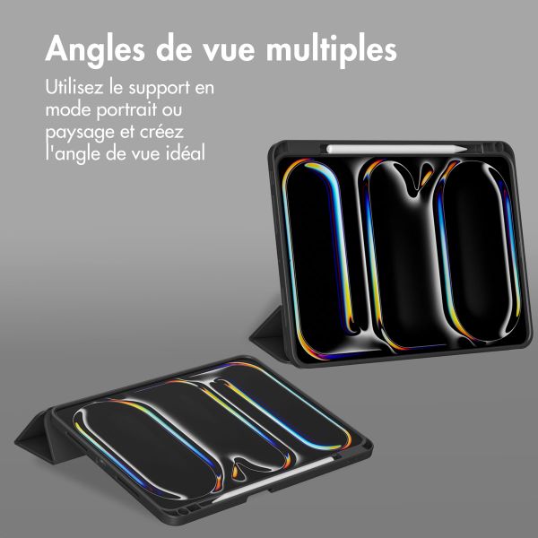 Accezz Coque tablette portefeuille Smart Silicone Apple iPad Pro 11 (2025) M5 / (2024) M4 - Noir