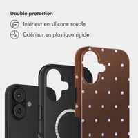 Selencia Coque arrière Vivid avec MagSafe Apple iPhone 16 - Happy Dots Chocolate
