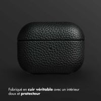 Accezz Coque en Cuir véritable Apple AirPods Pro 2 - Noir