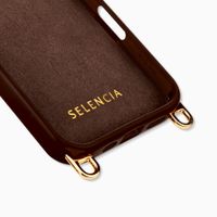 Selencia Coque arrière Rivièra avec MagSafe avec crochets amovibles Apple iPhone 16 Pro - Choco Brown
