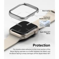 Ringke Style de lunette Apple Watch Series 7 / 8 / 9 - 45 mm - Matte Curve Silver