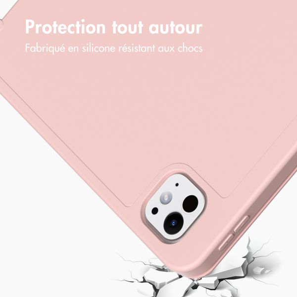 Accezz Coque tablette portefeuille Smart Silicone Apple iPad Pro 13 (2025) M5 / (2024) M4 - Rose