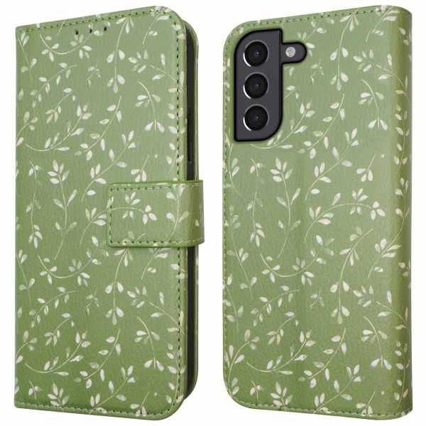 imoshion Étui de téléphone portefeuille Design Samsung Galaxy S21 - Green Flowers