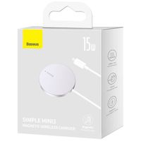 Baseus Simple Mini3 chargeur sans fil - Compatible avec MagSafe et Qi2 - 15 Watt - Argent