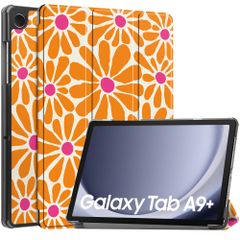 imoshion Coque tablette Design Samsung Galaxy Tab A9 Plus - Orange Flower Connect