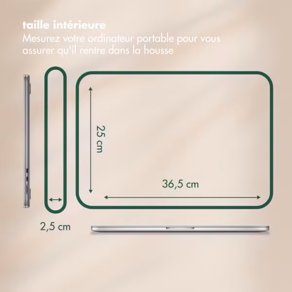 Selencia Pochette ordinateur Corduroy 15-16 pouces - Sage Green