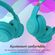 imoshion Casque pour enfants Bluetooth LED - Casque pour enfants avec limiteur de décibels + Câble AUX - Bleu clair