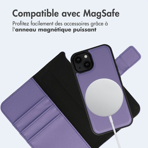 imoshion Étui portefeuille luxe 2-en-1 amovible Apple iPhone 14 - Violet