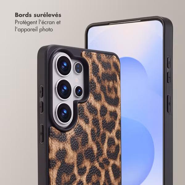 Selencia Coque de télephone Nova avec cordon et porte-cartes Samsung Galaxy S26 Ultra - Leopard