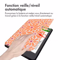 imoshion Design Slim Hard Case Sleepcover Pocketbook Verse Lite - Orange Flowers Connect