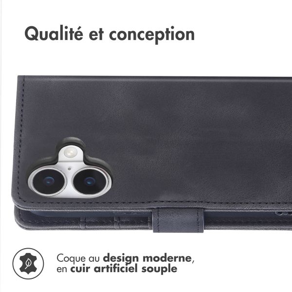 imoshion Etui de télephone portefeuille avec cordon Apple iPhone 16 - Noir