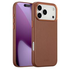 Accezz Coque arrière en cuir avec MagSafe Apple iPhone 17 Pro Max - Sienna Brown
