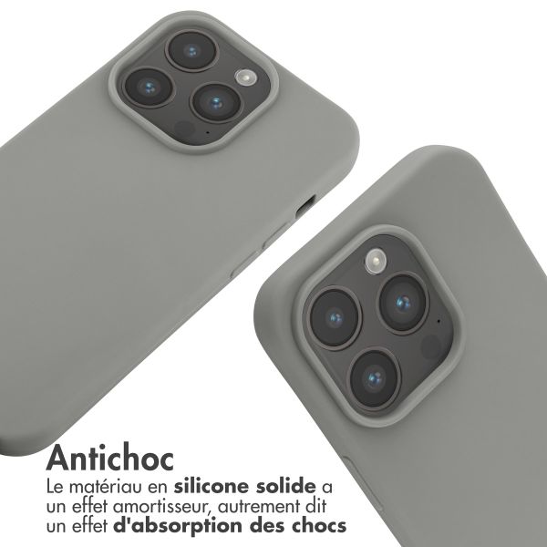 imoshion Coque en silicone avec cordon Apple iPhone 14 Pro - Gris clair