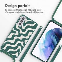 imoshion Coque design en silicone avec cordon Samsung Galaxy S21 Plus - Petrol Green Groovy