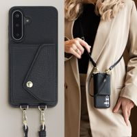 Selencia Coque de télephone Sera avec cordon et porte-cartes enveloppe Samsung Galaxy A17 (5G) - Noir