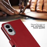 Selencia Étui portefeuille en cuir véritable Samsung Galaxy S25 Edge - Rouge