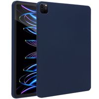 Accezz Coque Liquid Silicone avec porte-stylet Apple iPad Pro 12.9 (2022) / Pro 12.9 (2021) / Pro 12.9 (2020) - Bleu foncé