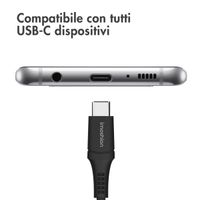 imoshion Braided USB-C vers câble USB-C - 2 mètre  - Noir