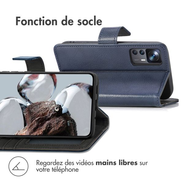 imoshion Étui de téléphone portefeuille Luxe Xiaomi 12T (Pro) - Bleu foncé