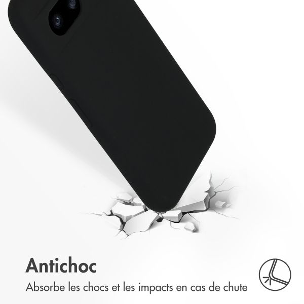 Accezz Coque Liquid Silicone Google Pixel 8a - Noir