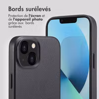 Accezz Coque arrière en cuir avec MagSafe Apple iPhone 13 - Onyx Black