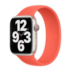 Apple Bracelet Boucle unique en Silicone Apple Watch Series 1 - 9 / SE (38/40/41 mm) | Series 10 / 11 (42 mm) - Taille 4 - Nectarine
