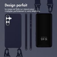 Selencia Coque silicone avec cordon amovible Samsung Galaxy S25 Plus - Bleu foncé