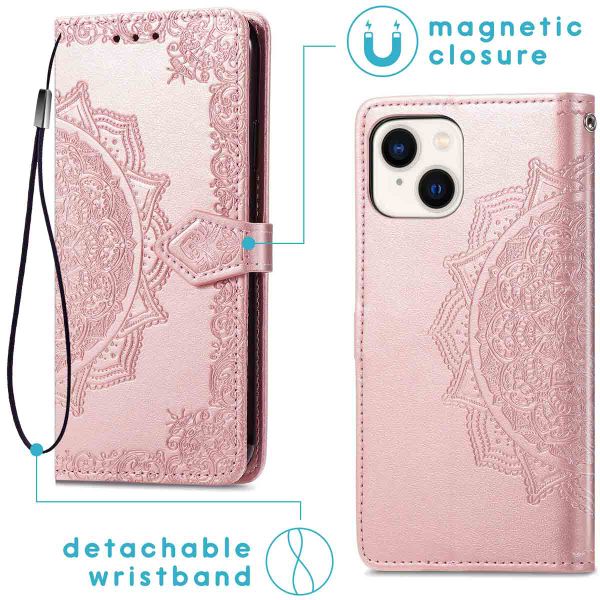 imoshion Etui de télephone Mandala Apple iPhone 14 / 13 - Rose Doré