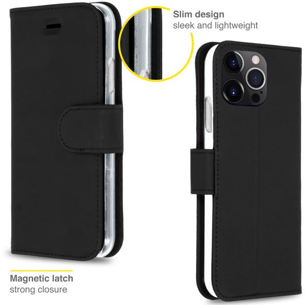 Accezz Étui de téléphone portefeuille Wallet iPhone 13 Pro Max - Noir