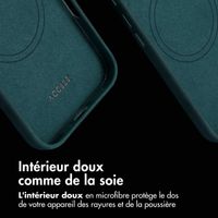 Accezz Coque MagSafe en cuir vintage Apple iPhone 16 - Smokey Green