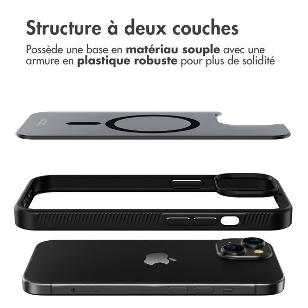 Accezz Coque Givrée Robuste avec MagSafe Apple iPhone 15 - Noir