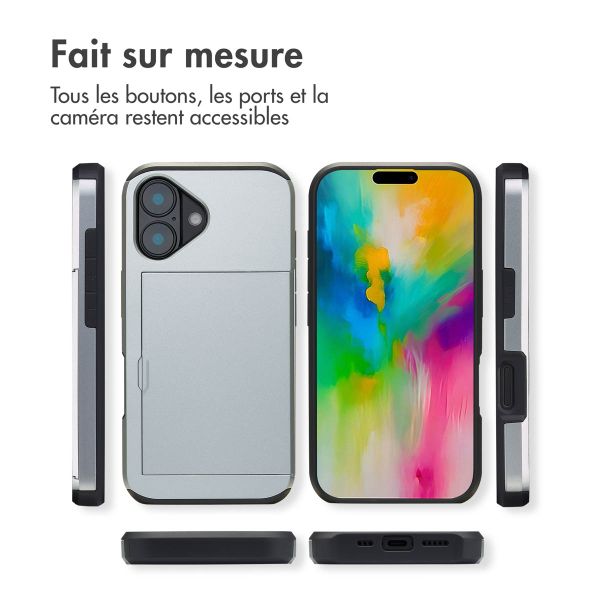 imoshion Coque arrière avec porte-cartes iPhone 16 - Gris