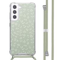 imoshion Coque Design avec cordon Samsung Galaxy S21 FE - Smoke Green Flowers