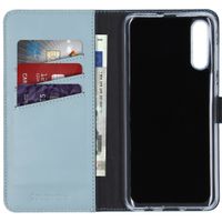 Selencia Étui portefeuille en cuir véritable Samsung Galaxy A50 / A30s - Air Blue