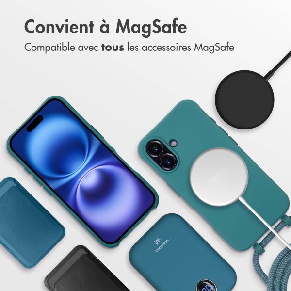 imoshion Coque de couleur avec cordon amovible MagSafe iPhone 16 - Dark Green