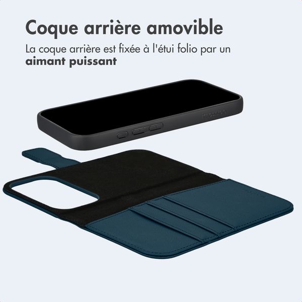 imoshion Étui portefeuille luxe 2-en-1 amovible Apple iPhone 17 Pro - Bleu