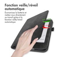 imoshion Étui de liseuse portefeuille avec strap et support Kobo Clara Colour / BW - Noir