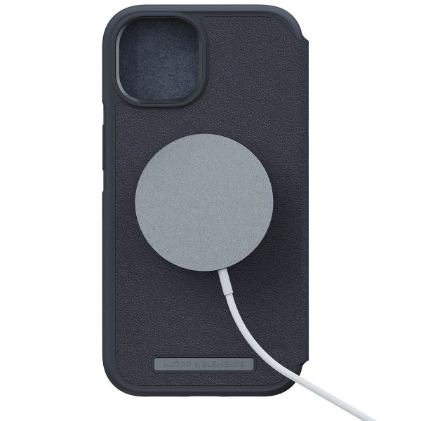 Njorð Collections Coque en cuir véritable MagSafe Wallet iPhone 14 - Black