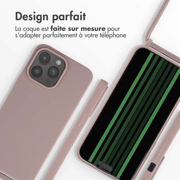 imoshion Coque en silicone avec cordon Apple iPhone 15 Pro Max - Sand Pink