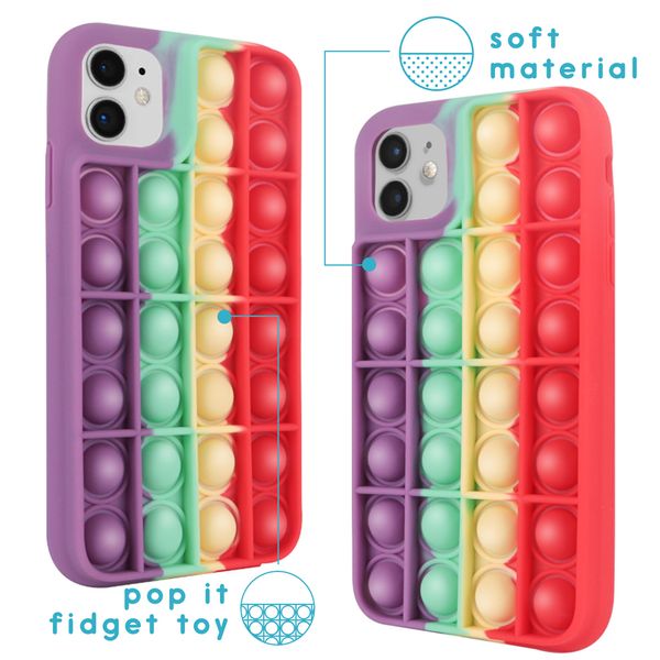 imoshion Pop It Fidget Toy - Coque Pop It iPhone 12 (Pro) - Rainbow