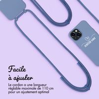 Coque de couleur personnalisée MagSafe avec cordon amovible et cœur élégant iPhone 15 - Ash Blue