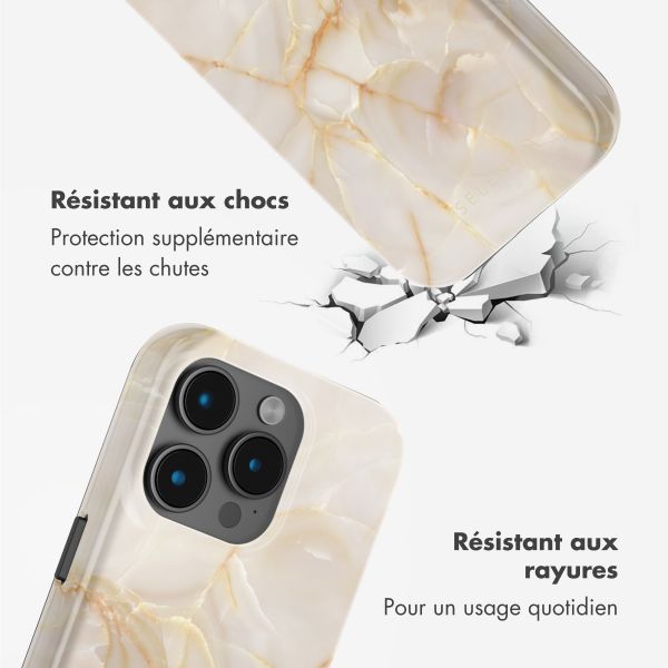 Selencia Coque arrière Vivid avec MagSafe Apple iPhone 15 Pro - Golden Beige Marble