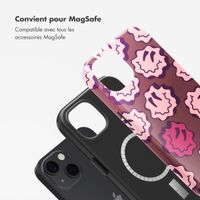 Selencia Coque arrière Vivid Tough avec MagSafe iPhone 13 - Wavy Smiley Pink